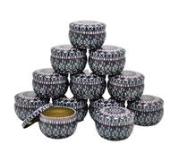 12 tarros de lata de hierro de colores variados for velas, latas vacías: fabricación de velas DIY con estuche de almacenamiento for especias secas y dulces(Tin Can-5)