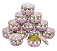 12 tarros de vela hierro colores variados, lata vacía - Fabricación velas DIY con estuche for especias secas y dulces(Tin Can3)