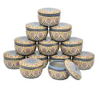 12 tarros de vela hierro colores variados, lata vacía - Fabricación velas DIY con estuche for especias secas y dulces(Tin Can11)