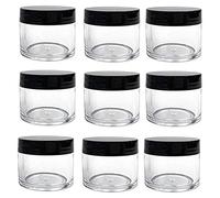 12 tarros redondos de plástico transparente de 30 g/30 ml, recipientes de viaje con tapas de rosca negras para cremas, lociones, muestras de maquillaje