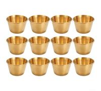 12 tazas de salsa de acero inoxidable con tapas de silicona a prueba de fugas, adecuadas para salsas, aperitivos y condimentos, fácil de limpiar y almacenar