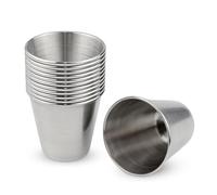 12 tazas Paquete de de acero inoxidable,tazas de metal apilables y reutilizables para cerveza,café y otros vasos de bebidas,adecuadas para fiestas campamentos,viajes y actividades al aire libre(30ml)