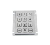 12 Teclado numérico del Acero Inoxidable Metal quiosco de la Matriz USB Las Llaves 3x4 for el Control Acceso(Matrix Interface,Esc and Enter)