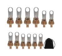 12 tiradores de cremallera, con 1 bolsa de almacenamiento, accesorios de cremallera, tiradores de cremallera extraíbles, tiradores de cremallera de repuesto, utilizables para abrigos, equipaje, etc.