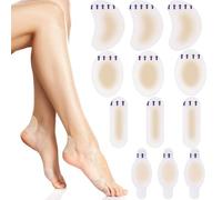 12 Tiritas para Ampollas de Hidrocoloide, Apósitos Adhesivos Impermeables y Transparentes para Pies, Talones y Dedos, 4 Formas Ergonómicas para Alivio de Rozaduras y Protección Segunda Piel
