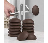 12 topes de puerta originales de color marrón, autoadhesivos, fabricados en Alemania, 40 mm, como protección de pared para madera, haya y roble, amortiguador de puerta premium