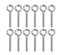 12 Tornillos de Ojo M5 en Acero Inoxidable 304, Pernos de Argolla con Rosca Precisa para Fijación y Suspensión Segura, Cáncamos Resistentes para Uso Industrial y Doméstico