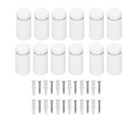 12 tornillos de separación de acero inoxidable de 16 x 30 mm, kit de montaje para carteles de vidrio y acrílico con anclajes, soporte para carteles de pared para supermercados,