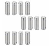 12 tornillos publicitarios de acero inoxidable de 50 mm, 12 tornillos de montaje de letreros, pernos de separación de vidrio para carteleras, marcos de fotos, carteles de vidrio y otros carteles