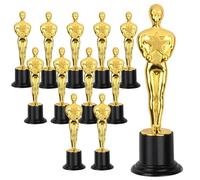 12 Trofeo De Oro Estatuas, Piezas Trofeos para Niños, Mini Trofeos Oro Plástico, Trofeos De Plástico, Trofeos Plastico Futbol para Niños Deportes, Fútbol, Celebraciones, Fiestas, Premios Escolares