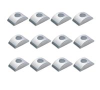 12 tuercas de media luna sólidas M8 plateadas, accesorios de hardware para conectar muebles (longitud 27 mm x ancho 14 mm), espaciadores y separadores