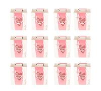 12 Uds bolsas de Cásate conmigo patrón de corazón letras de oro rosa mango suave bolsas de fiesta reutilizables para compromiso de boda