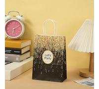 12 Uds. Bolsas de regalo de papel Kraft de arco iris, caja de embalaje de dulces para fiestas de feliz cumpleaños, suministros para recuerdos de Baby Shower-Blue-21X15X8CM