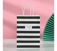 12 Uds. Bolsas de regalo de papel Kraft de arcoíris, caja de embalaje de dulces para fiestas de feliz cumpleaños, suministros para recuerdos de Baby Shower-Red-21X15X8CM