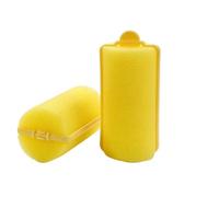 12 Uds esponja suave cojín de espuma rodillos for el cabello rizadores de pelo barbero DIY rizos Kit de peluquería formadores de ondas sin calor herramientas de peinado Rulos(Yellow,2cm)