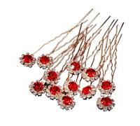 12 Uds. Horquillas simples con forma de U y flores diamantes imitación for mujer, pinzas for el pelo clásicas Updo, accesorios for fiesta(Color2)