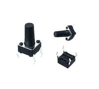 12 Uds. Interruptor táctil DIY de juguete de 6 * 6mm recto de 4 pines 6x6x4,5mm Botón de pin de cobre altura del Interruptor táctil 4,1-20mm disponible(6X11H-12PCS)