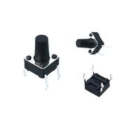12 Uds. Interruptor táctil DIY de juguete de 6 * 6mm recto de 4 pines 6x6x4,5mm Botón de pin de cobre altura del Interruptor táctil 4,1-20mm disponible(6X9H-12PCS)