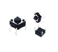 12 Uds. Interruptor táctil DIY de juguete de 6 * 6mm recto de 4 pines 6x6x4,5mm Botón de pin de cobre altura del Interruptor táctil 4,1-20mm disponible(6X4.3H-12PCS)