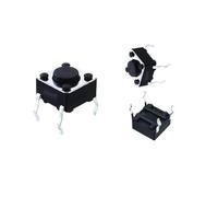 12 Uds. Interruptor táctil DIY de juguete de 6 * 6mm recto de 4 pines 6x6x4,5mm Botón de pin de cobre altura del Interruptor táctil 4,1-20mm disponible(6x4.1H-12PCS)