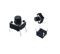 12 Uds. Interruptor táctil DIY de juguete de 6 * 6mm recto de 4 pines 6x6x4,5mm Botón de pin de cobre altura del Interruptor táctil 4,1-20mm disponible(6X6H-12PCS)