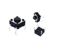 12 Uds. Interruptor táctil DIY de juguete de 6 * 6mm recto de 4 pines 6x6x4,5mm Botón de pin de cobre altura del Interruptor táctil 4,1-20mm disponible(6X4.5H-12PCS)