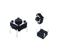 12 Uds. Interruptor táctil DIY de juguete de 6 * 6mm recto de 4 pines 6x6x4,5mm Botón de pin de cobre altura del Interruptor táctil 4,1-20mm disponible(6X5H-12PCS)