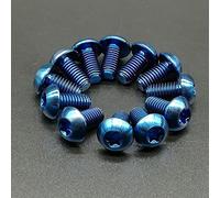 12 Uds M5x10mm pernos de Rotor de freno de disco T25 Torx soporte de botella de bicicleta de titanio perno soporte de botella de agua de bicicleta tornillo(Blue)