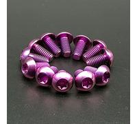12 Uds M5x10mm pernos de Rotor de freno de disco T25 Torx soporte de botella de bicicleta de titanio perno soporte de botella de agua de bicicleta tornillo(Purple)