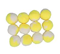 12 Uds. Pelotas de Juguete para Gatos, Juguetes interactivos para Gatos, Pelotas de Felpa elásticas Suaves, Juguetes para Masticar, Juguetes de Peluche para Mascotas Amarillo