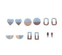 12 Uds. Pendientes de madera de nogal Natural, resina segura y confiable, accesorios para hacer joyas, collares, pulseras