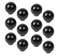 12 Un. TIRADOR Pomo Mueble Infantil bola resina ABS negro brillo - Diámetro 29MM para