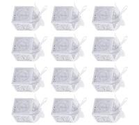 12 unidades/24 cajas de dulces de corazón ahuecadas con cinta, caja de embalaje hecha a mano para regalos de boda y baby showers