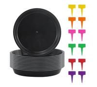 12 unidades de 15 cm para macetas, posavasos de plástico, posavasos redondos, platillo de plástico, bandeja, flores, plantas, jardín