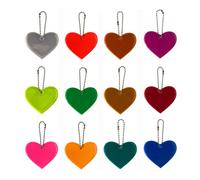 12 unidades de colgantes reflectantes de seguridad de colores surtidos con forma de corazón. Colgantes reflectantes de seguridad para niños,