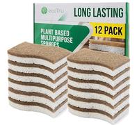 12 unidades de esponjas naturales de limpieza para cocina, marca británica ecológica, esponjas compostables de celulosa y coco, esponjas y estropajos biodegradables, no rayan, para limpieza intensiva