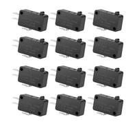12 unidades de interruptores de límite micro SPDT de acción rápida, 125 V/250 V, 16 A, color negro. Conector for puerta de horno microondas.