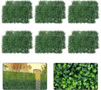 12 unidades de pared para plantas artificiales de 40 x 60 cm, protección UV, plantas artificiales, césped, placas de boj artificiales, setos de boj, paneles de pared para jardín al aire libre y