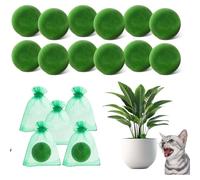 12 unidades de repelente de gatos, con 5 bolsas no tejidas, bolas de aceite esencial de extracto natural, mantiene a las mascotas de patio, jardín, césped, plantas (verde, 12 unidades)