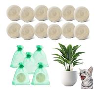 12 unidades de repelente de gatos, con 5 bolsas no tejidas, bolas de aceite esencial de extracto natural, mantiene a las mascotas de patio, jardín, césped, plantas (blanco, 12 unidades)