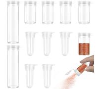 12 unidades de salero mini para viaje, 3 g, 5 g, 10 g, botes de especias mini de plástico, juegos de sal y pimienta portátiles para viaje, juego de especias para viaje transparente con dispensador