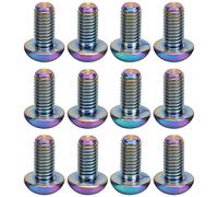 12 unidades de tornillos para rotores de freno de disco de bicicleta, tornillos de aleación de titanio para frenos de disco, pernos ligeros M5x10 mm para rotores de bicicleta con (Azul)