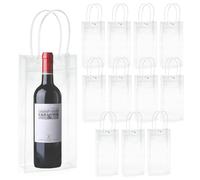 12 unidades enfriador de botellas de hielo: 10 x 25 x 10 cm, enfriador de champán transparente, enfriador de botellas de PVC, bolsa de hielo a prueba de fugas con asa para cerveza fría, vino, bebidas