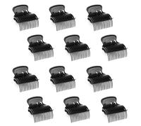 12 Unidades Hot Roller Clips de Plástico - Pinzas para Rizador de Pelo, Reemplazo para Bigudíes Calientes, Horquillas para Seccionar Cabello, para Mujeres y Niñas,Negro