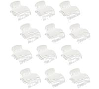 12 Unidades Hot Roller Clips de Plástico - Pinzas para Rizador de Pelo, Reemplazo para Bigudíes Calientes, Horquillas para Seccionar Cabello, para Mujeres y Niñas,Blanco
