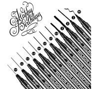 12 unidades Rotuladores Profesionales Pen For Dibujo Técnico,Rotuladores De Pincel Negros, Plumas de Línea Fina, lápiz negro para rotuladores, punta fina negro