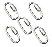 12 unids 304 Acero Inoxidable Enlaces rápidos M4 Bloqueo Mosquetón Clip Conectores de Cadena rápida Heavy Duty Forma D Clips de Bloqueo Gancho de Escalada para al Aire Libre, Acampar