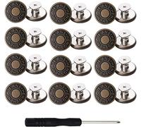 12 Unids Jeans Buttons, Botón de Repuesto Jeans Botón Metálico Presión Desmontable y Perfectamente Ajustable
