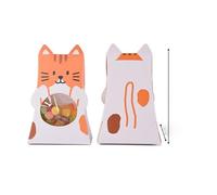 12 unids/lote amor perro gato caja de dulces caja de regalo bolsas de regalo de papel con ventana para niños suministros de fiesta de cumpleaños y decoraciones s-cat
