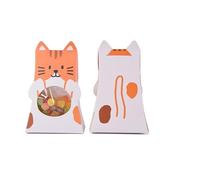 12 unids/lote amor perro gato caja de dulces caja de regalo bolsas de regalo de papel con ventana para niños fiesta de cumpleaños suministros y decoraciones fiesta favores-gato